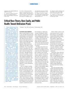 Critical race theory, race equity, and public health: Toward antiracism praxis